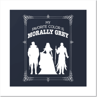 Morally grey, Funny reading gift for book nerds, bookworms Posters and Art